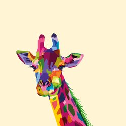 Färgglad giraff: illustration från boken Förankra ditt ledarskap | © Gothia Kompetens